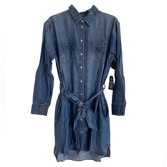Serra Retreat by Joie Rucker Paradise Cove Chambray Shirt Dress Small New - Picture 3 of 8